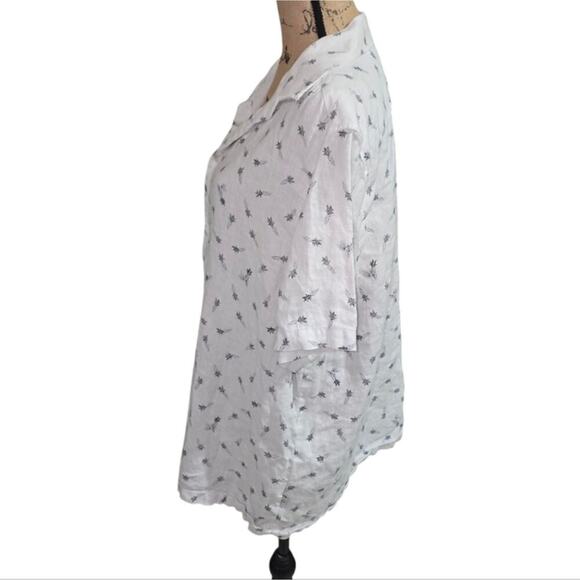 Ted Baker Charon Short Sleeve Carrot Print Linen Shirt Size 6 US 2XL - Picture 4 of 11